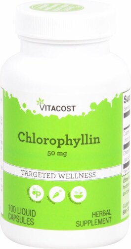 Vitacost Chlorophyllin Herbal Supplement Liquid Capsules Perspective: front