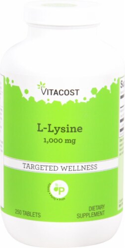 Vitacost L-Lysine Tablets Perspective: front