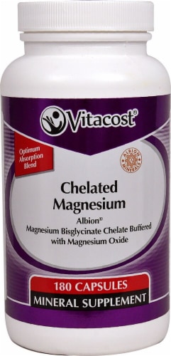Vitacost Chelated Magnesium Capsules Perspective: front