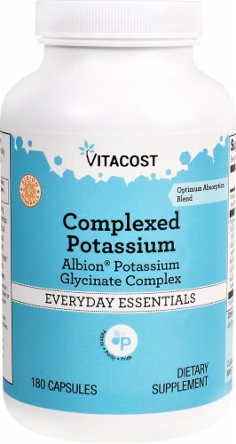 Vitacost Complexed Potassium Albion Potassium Glycinate Complex Capsules Perspective: front