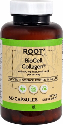 Vitacost Root2 Biocell Collagen Capsules Perspective: front
