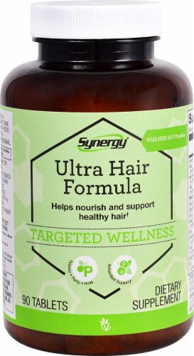 Vitacost  Synergy Ultra Hair Formula with MSM & B Vitamins Perspective: front
