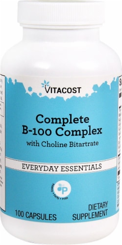 Vitacost Complete B-100 Complex Capsules Perspective: front