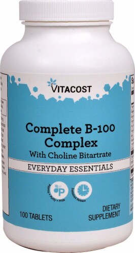 Vitacost Complete B-100 Complex Tablets Perspective: front