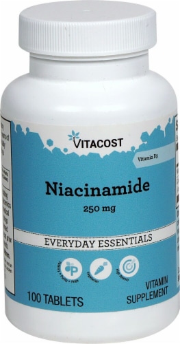 Vitacost Vitamin B-3 Tablets 250mg Perspective: front