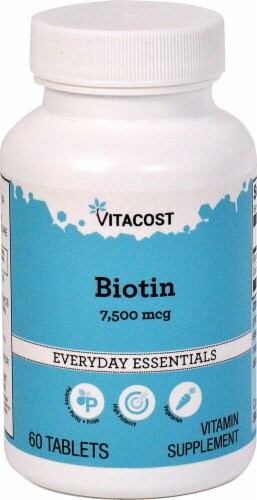 Vitacost Biotin Dietary Supplement 7500mcg Perspective: front