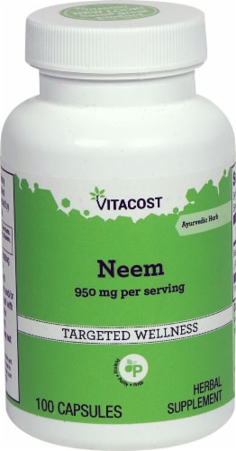 Vitacost Neem Herbal Supplement Capsules 950mg Perspective: front