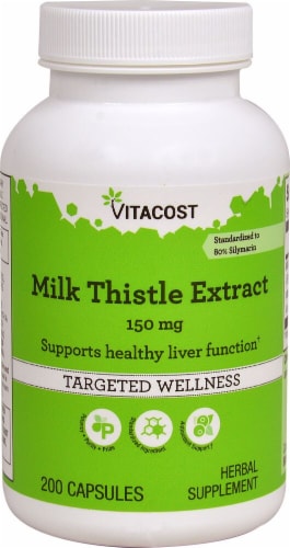 Vitacost Milk Thistle Extract Capsules Perspective: front