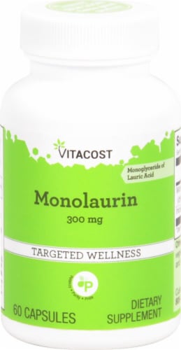 Vitacost Monolaurin Targeted Wellness Capsules 300mg Perspective: front