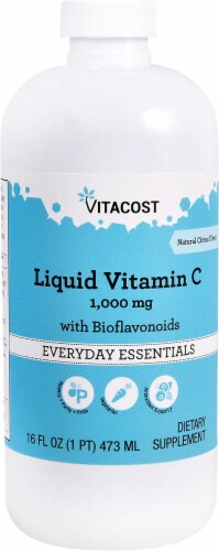 Vitacost Liquid Vitamin C with Bioflavonoids Natural Citrus Flavor Supplement 1000 mg Perspective: front