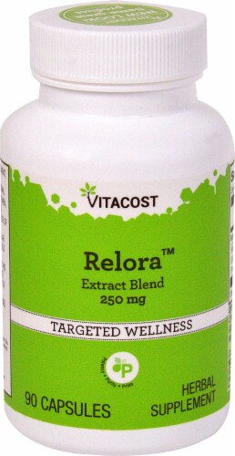 Vitacost Relora Extract Blend Targeted Wellness Capsules 250mg Perspective: front