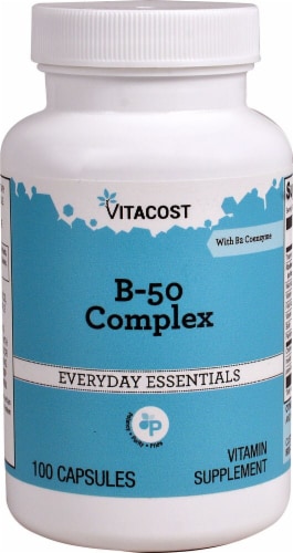 Vitacost B-50 Complex Capsules Perspective: front