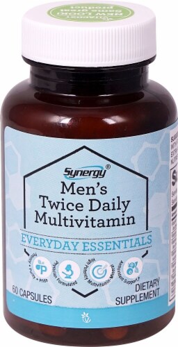 Vitacost Synergy Men's Twice Daily Multivitamin Perspective: front