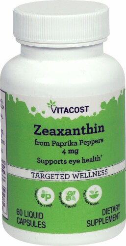 Vitacost Zeaxanthin Targeted Wellness Liquid Capsules 4mg Perspective: front