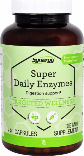 Vitacost Synergy Super Daily Enzymes Targeted Wellness Capsules Perspective: front
