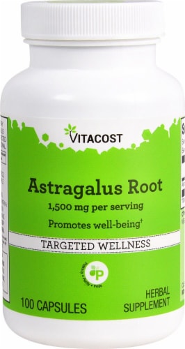 Vitacost Astragalus Root Capsules 1500mg Perspective: front