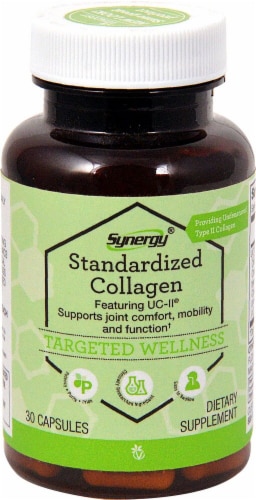 Vitacost Synergy Standardized Collagen Targeted Wellness Capsules Perspective: front