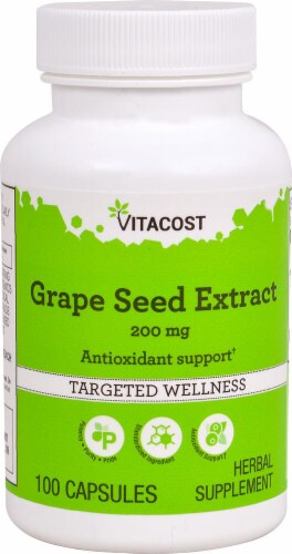 Vitacost Grape Seed Extract Capsules 200mg Perspective: front
