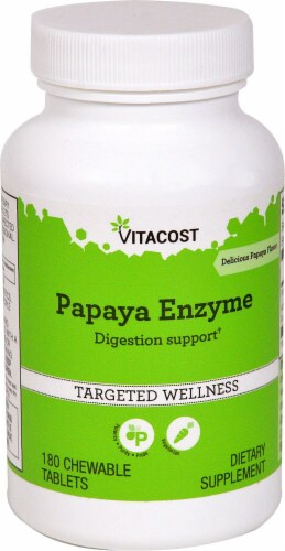 Vitacost Papaya Enzyme Chewable Tablets Perspective: front
