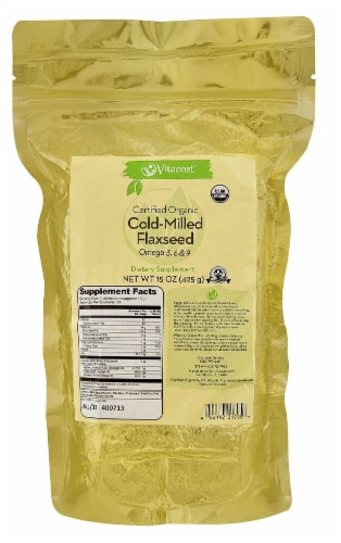 Vitacost Certified Organic Cold-Milled Flaxseed Perspective: front