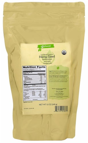 Vitacost Certified Organic Shelled & Raw Hemp Seed Perspective: front