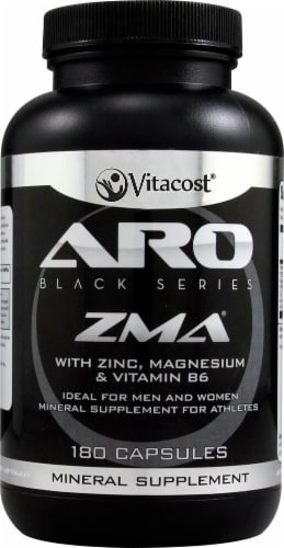 ARO - Vitacost Black Series ZMA Mineral Supplement Perspective: front