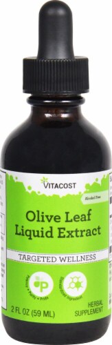 Vitacost Olive Leaf Liquid Extract Targeted Wellness Herbal Supplement Perspective: front