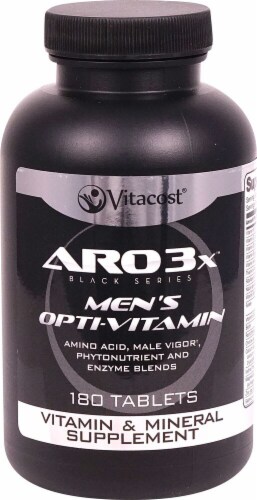 ARO-Vitacost  Black Series Men's Opti-Vitamin 75+ Nutrients Perspective: front