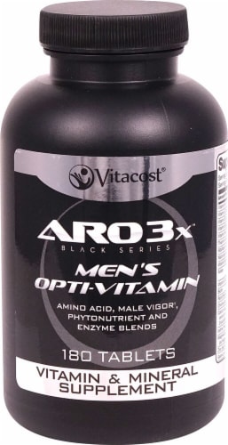 ARO-Vitacost  Black Series Men's Opti-Vitamin 75+ Nutrients Perspective: front