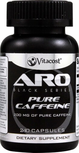ARO-Vitacost Black Series Pure Caffeine Perspective: front