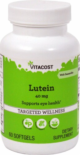 Vitacost Lutein with Zeaxanthin Softgels 40mg Perspective: front