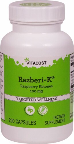 Vitacost Razberi-K Raspberry Ketones Capsules 100mg Perspective: front