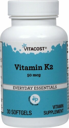 Vitacost Vitamin K2 Softgels 50mcg Perspective: front