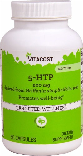 Vitacost 5-HTP 200mg Capsules Perspective: front