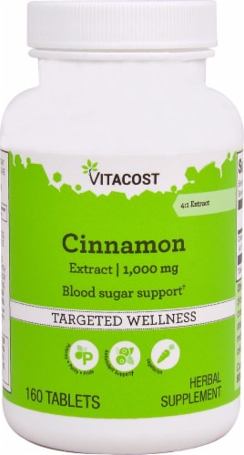 Vitacost Cinnamon Extract 1000mg Tablets Perspective: front