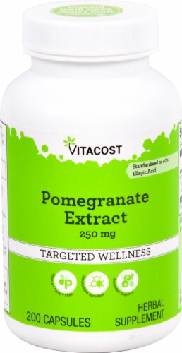 Vitacost Pomegranate Extract Targeted Wellness Capsules 250mg Perspective: front