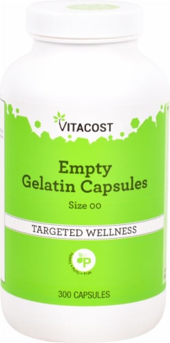 Vitacost Size 00 Empty Gelatin Capsules Perspective: front