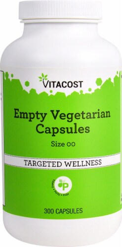 Vitacost Size 00 Empty Vegetarian Capsules Perspective: front