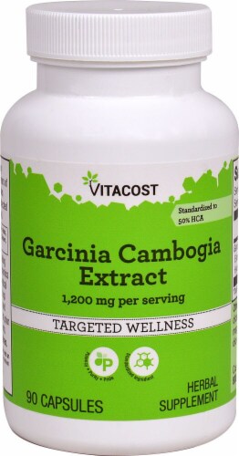 Vitacost Garcinia Cambogia Extract Herbal Supplement Capsules 1200mg Perspective: front