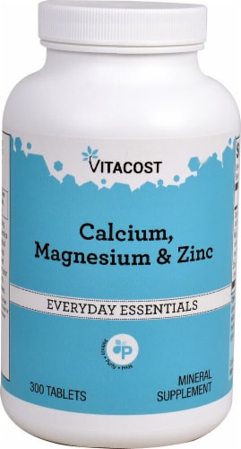 Vitacost Everyday Essentials Calcium Magnesium & Zinc Tablets Perspective: front
