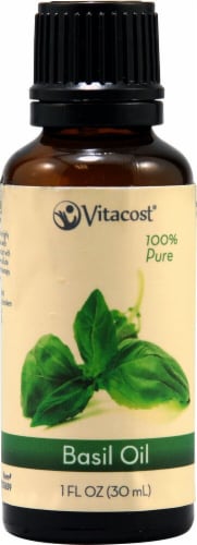 Vitacost 100% Pure Basil Oil Perspective: front