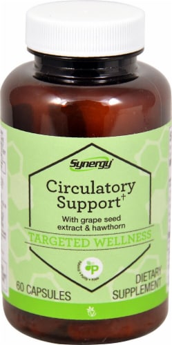 Vitacost Synergy Grape Seed & Hawthorn Circulatory Support Capsules Perspective: front