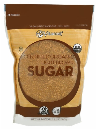 Vitacost Certified Organic Non-GMO Light Brown Sugar Perspective: front