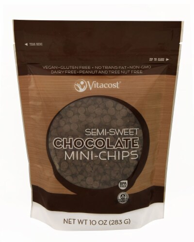 Vitacost Semi-Sweet Chocolate Mini-Chips Perspective: front