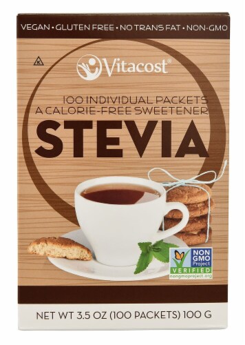 Vitacost Stevia Calorie Free Sweetener Perspective: front