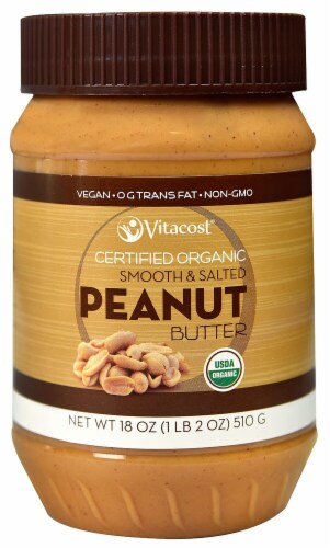 Vitacost Certified Organic Smooth & Salted Peanut Butter Perspective: front