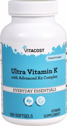Vitacost Ultra Vitamin K includes Advanced K2 Complex Perspective: front