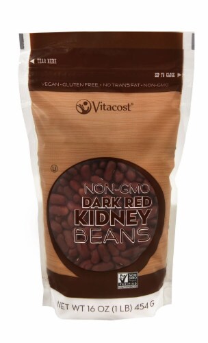 Vitacost Non-GMO Dark Red Kidney Beans Perspective: front