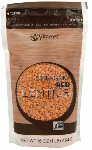 Vitacost Non-GMO Red Lentils Perspective: front