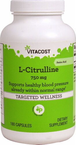 Vitacost L-Citrulline Capsules 750mg Perspective: front